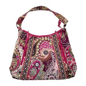 Vera Bradley Hipster Crossbody Bag Purse Very Berry Paisley Quilted Shoulder